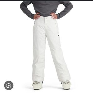 Obermeyer Teen 14/16 White Snow Pants With Extendes Length Technology